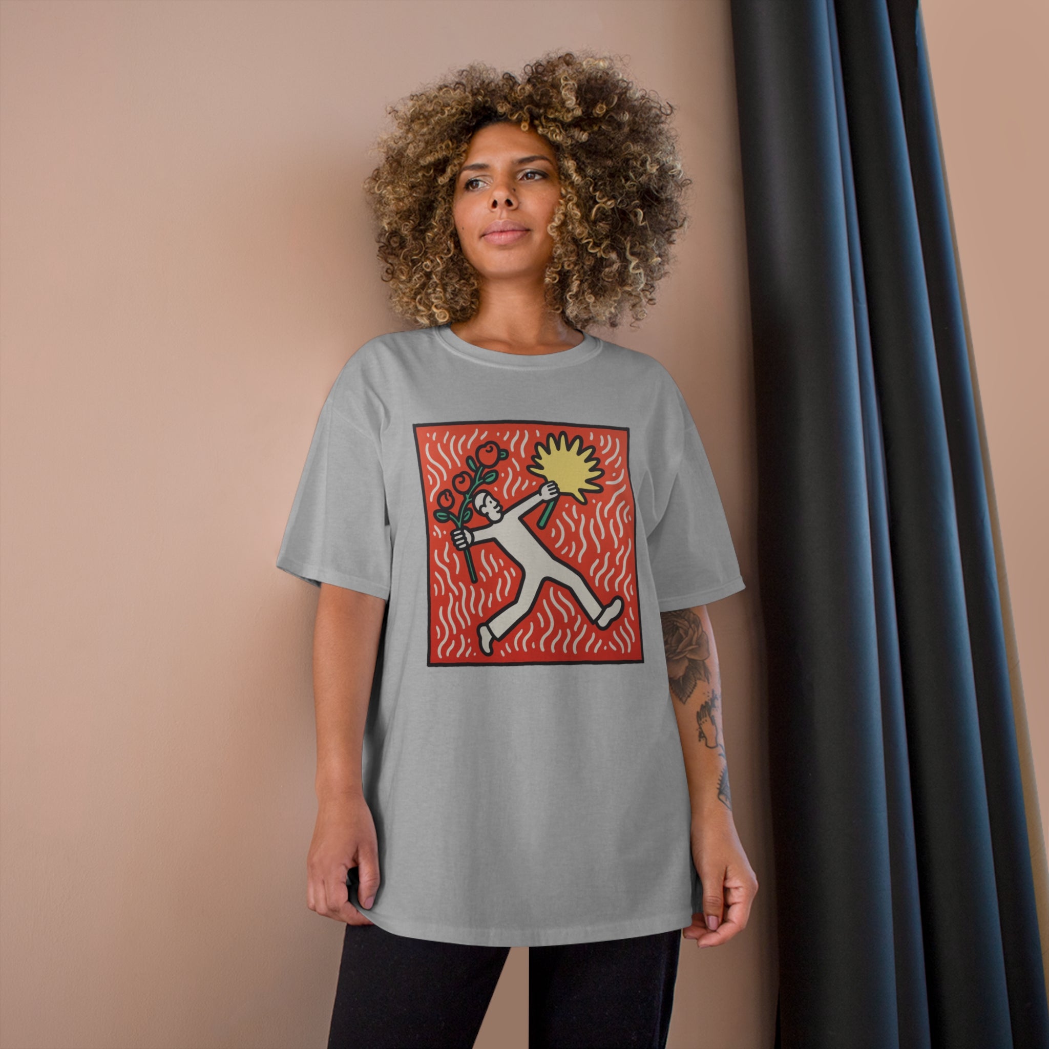 Harings Flower Thrower: Make art not war | T-Shirt